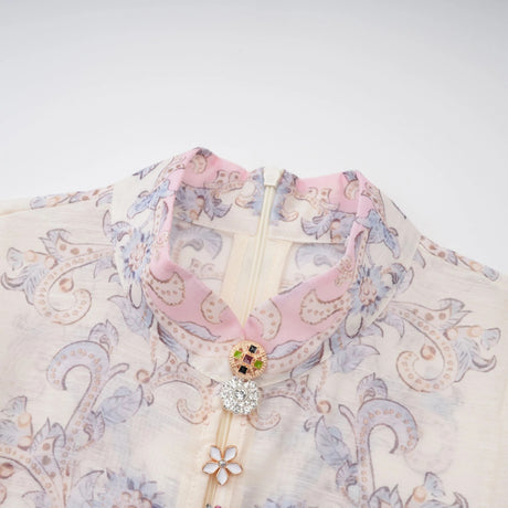 Valerie Mini Dress Neutral Floral Print