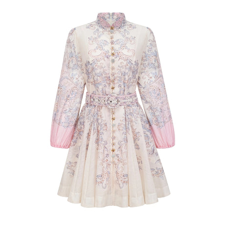 Valerie Mini Dress Neutral Floral Print