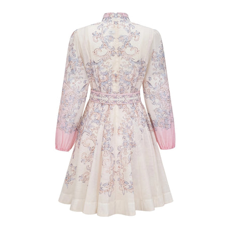 Valerie Mini Dress Neutral Floral Print