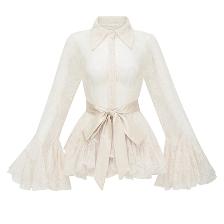 Serenity Dress Neutral Semi-Sheer Blouse & Set
