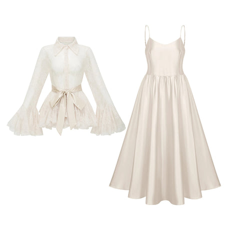 Serenity Dress Neutral Semi-Sheer Blouse & Set