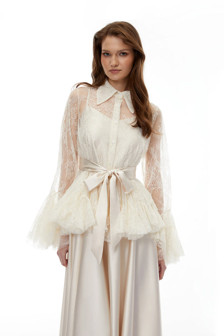 Serenity Dress Neutral Semi-Sheer Blouse & Set