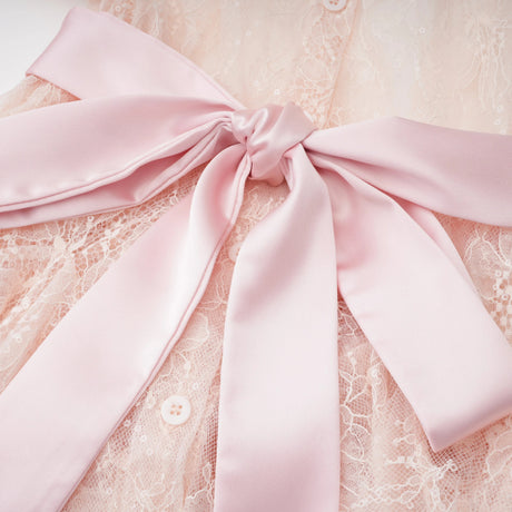 Fadila Pink SemiSheer Blouse  Dress Set