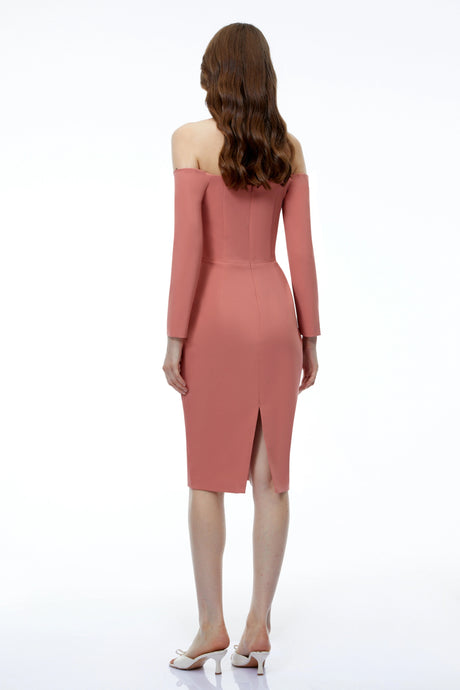Caterinella Midi Dress Pink Sweetheart Long Sleeve