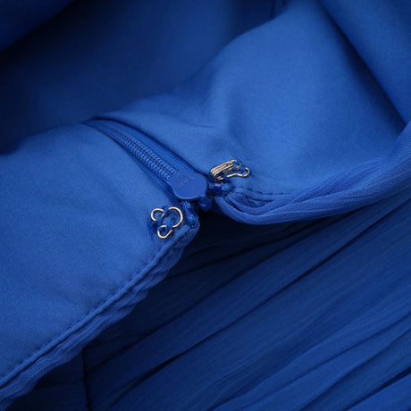 Lylah Maxi Dress Blue Cape Design Ruched