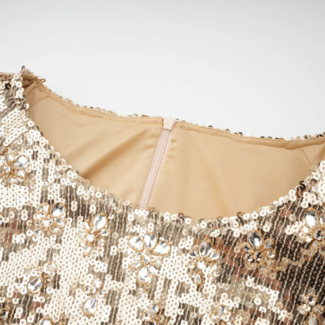 Pierina Maxi Dress Gold Train Sequined