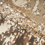 Federica Gold Train Sequined Maxi Dress