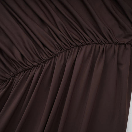 Fée Brown Asymmetrical Ruched Mini Dress