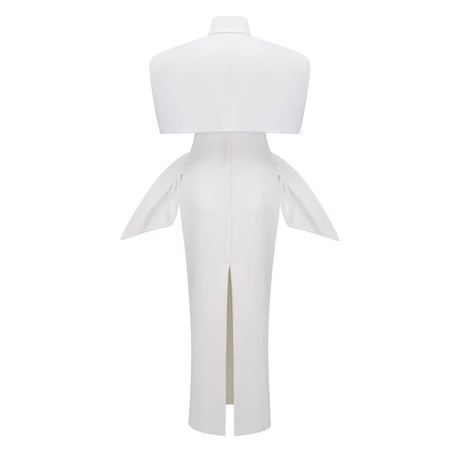 Amari Dress White Structured Cape & Corset Set