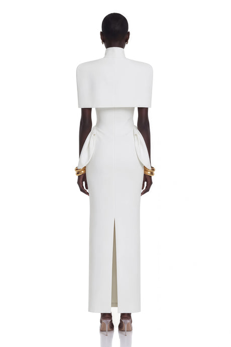 Alana Dress White Structured Cape & Corset Set