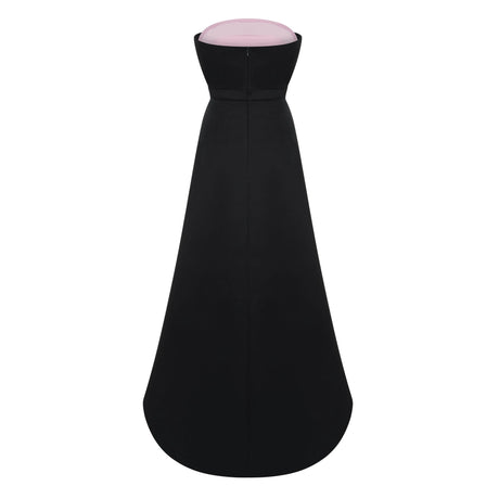 Madelyn Maxi Dress Pink Color Block Satin Set