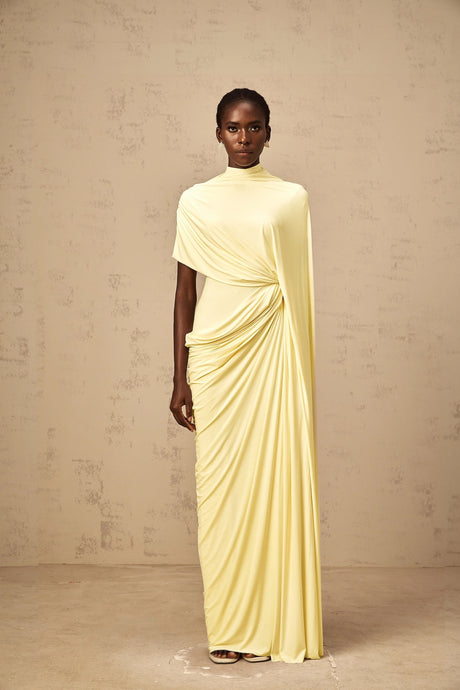 Fenella Asymmetrical Draped Cape  Dress Matching Set