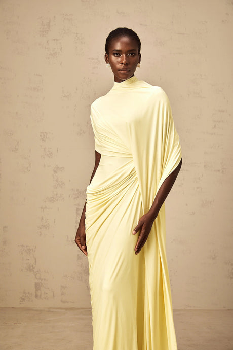 Fenella Asymmetrical Draped Cape  Dress Matching Set