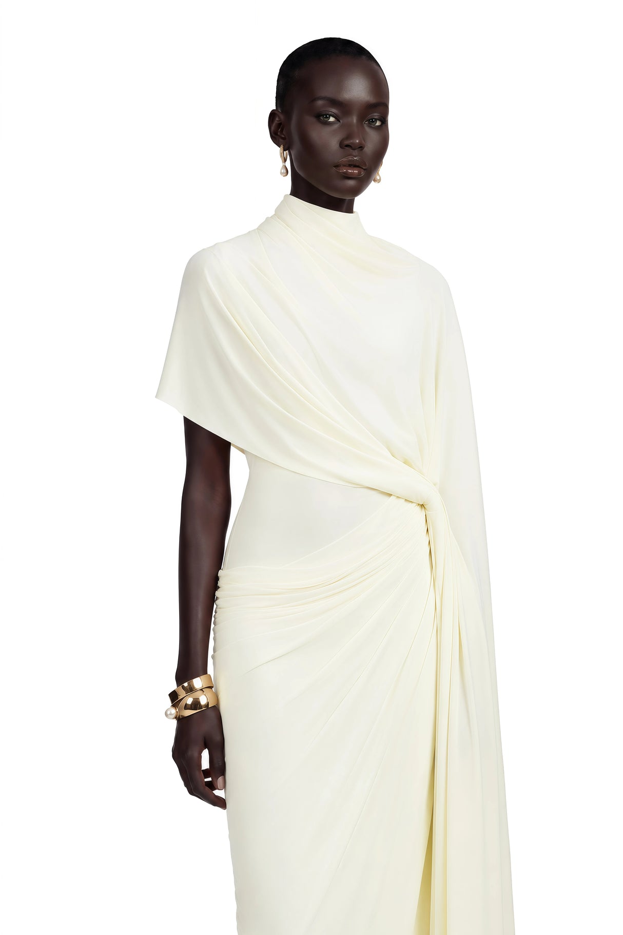 Fenella Asymmetrical Draped Cape  Dress Matching Set
