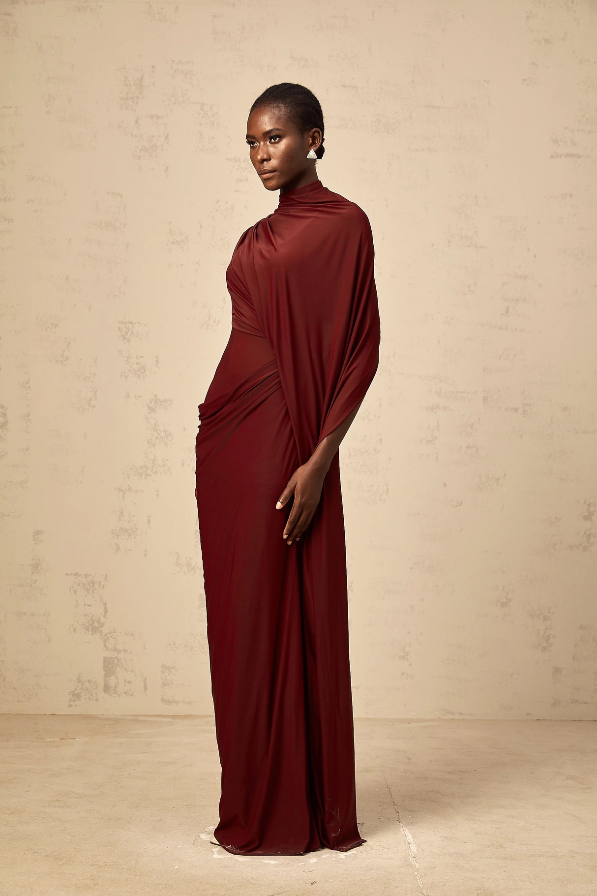 Fenella Asymmetrical Draped Cape  Dress Matching Set