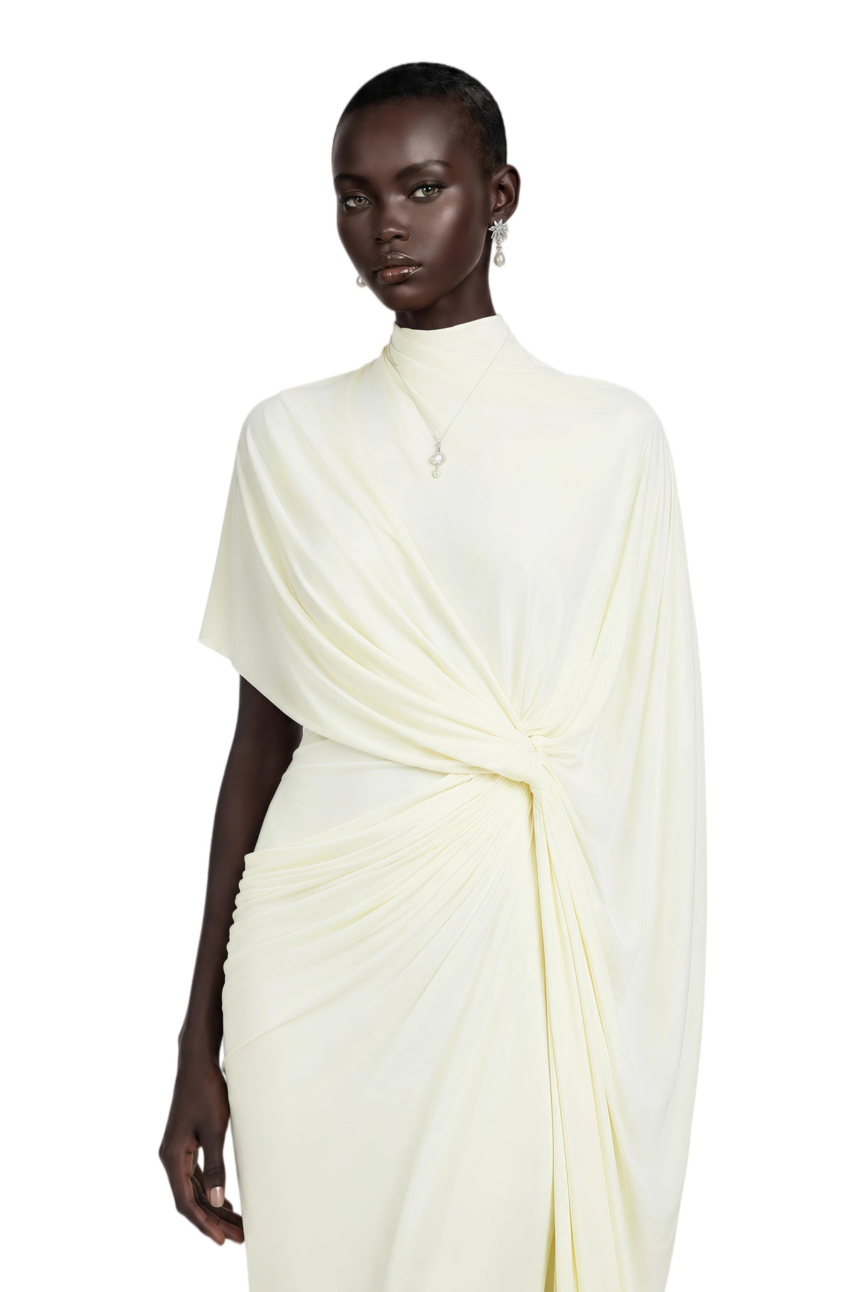 Fenella Asymmetrical Draped Cape  Dress Matching Set