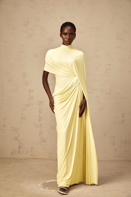 Fenella Asymmetrical Draped Cape  Dress Matching Set