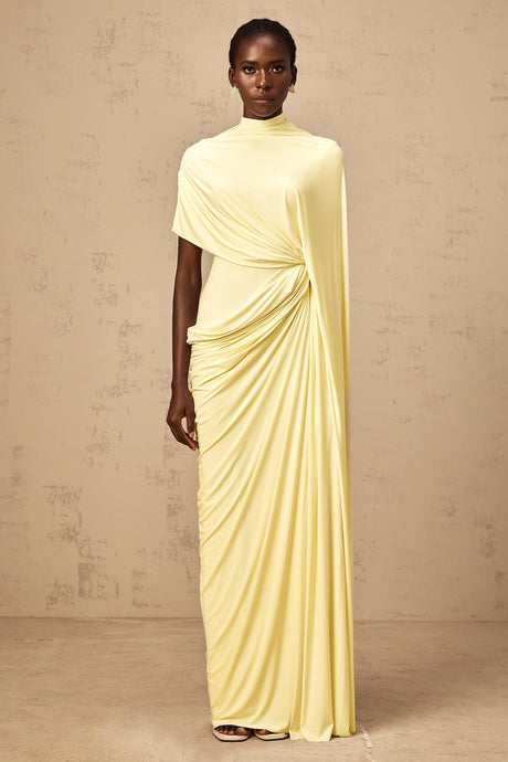 Alyson Dress Asymmetrical Draped Cape & Matching Set