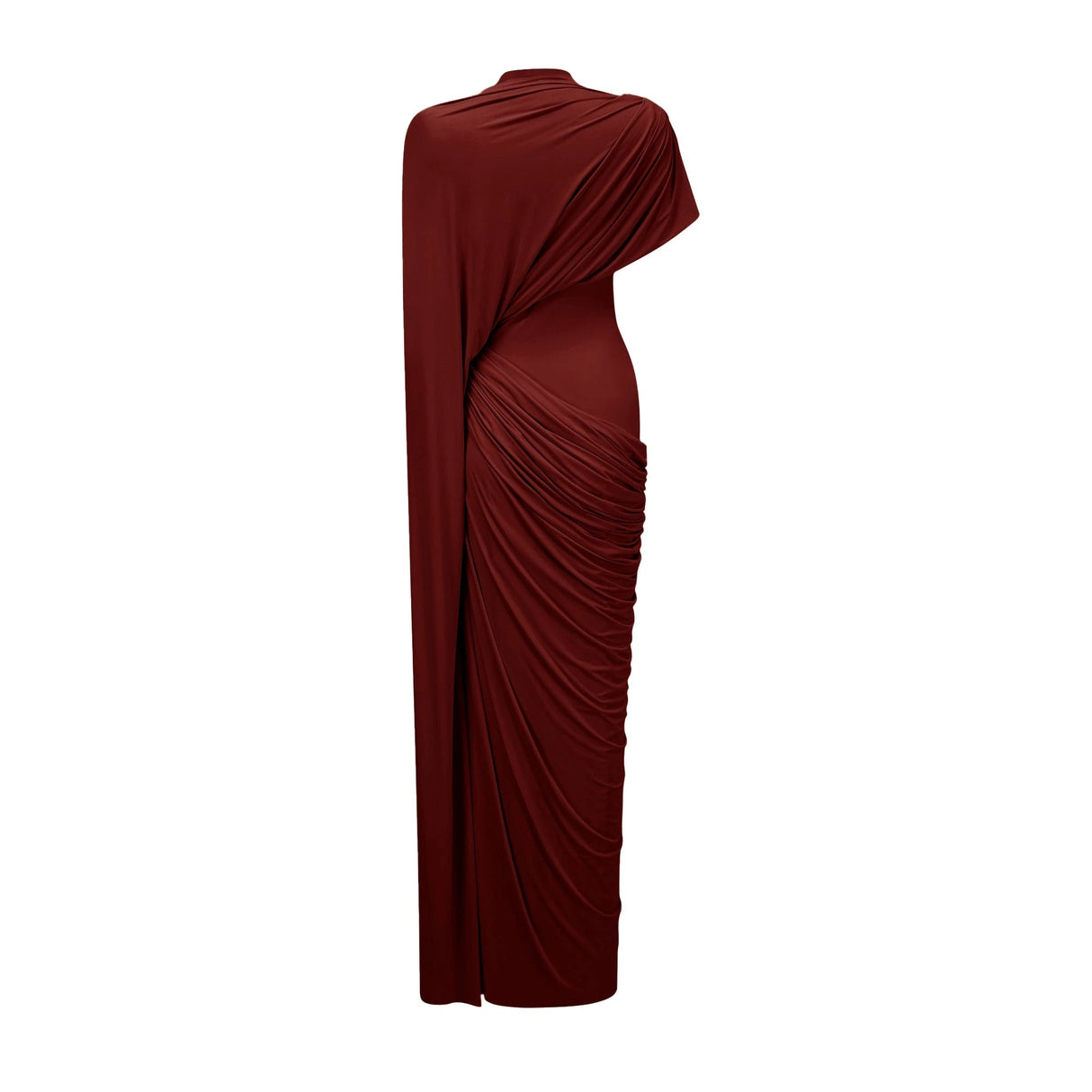 Fenella Red Asymmetrical Draped Cape  Dress Matching Set
