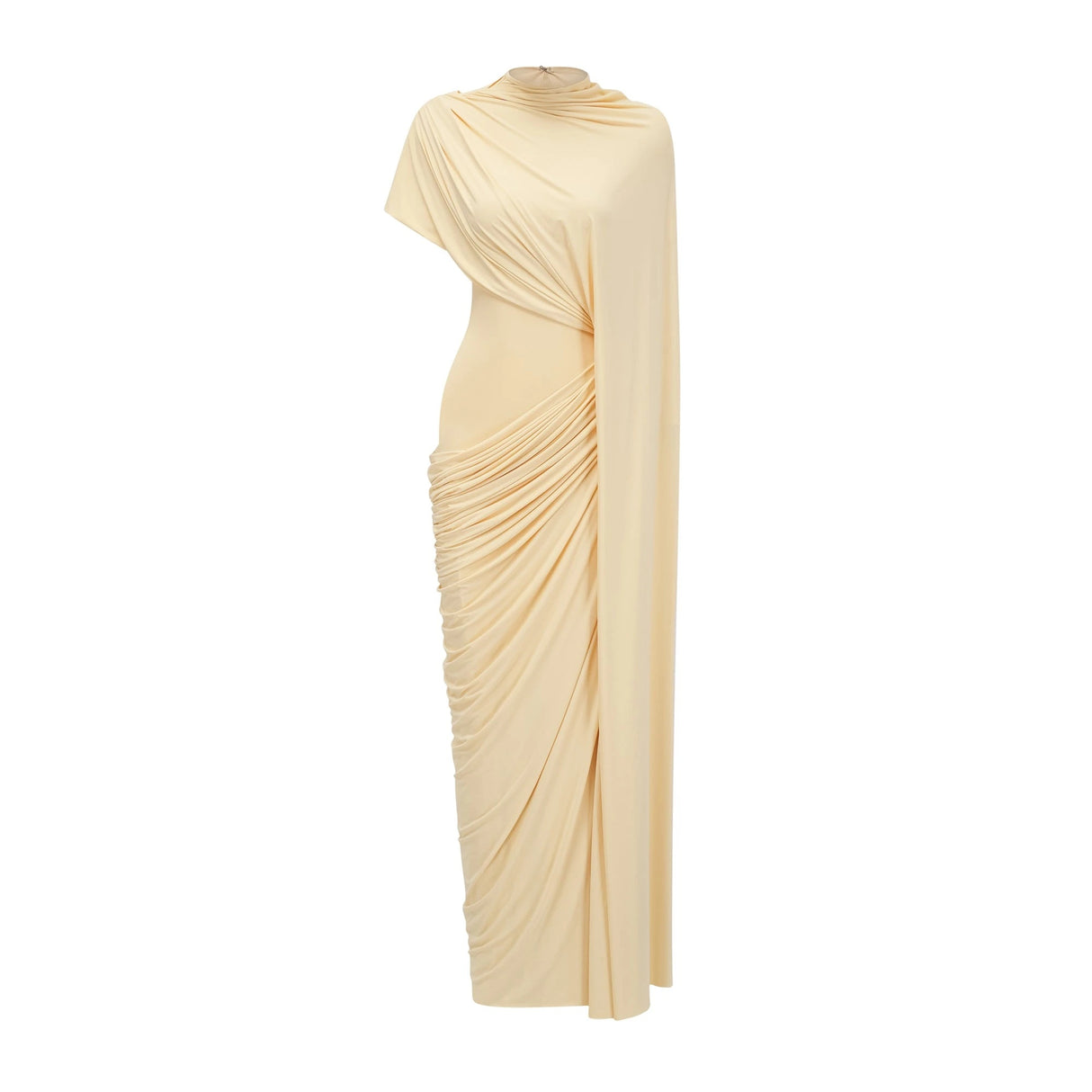 Fenella Yellow Asymmetrical Draped Cape  Dress Matching Set
