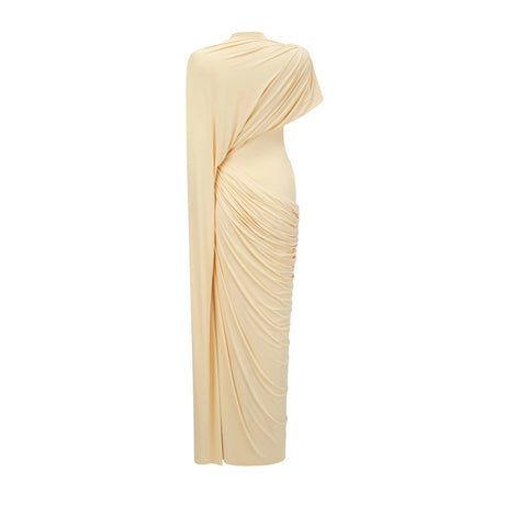 Fortuna Dress Yellow Asymmetrical Draped Cape & Matching Set