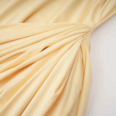 Fortuna Dress Yellow Asymmetrical Draped Cape & Matching Set