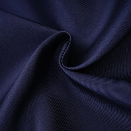 Fern Navy Blue Satin Panel Knit Midi Dress