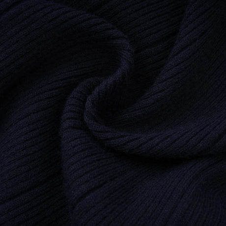 Fern Navy Blue Satin Panel Knit Midi Dress