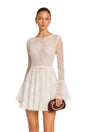 Fernanda White Pleated Floral Lace Mini Dress