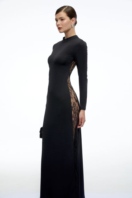 Jenna Maxi Dress Black Floral Lace