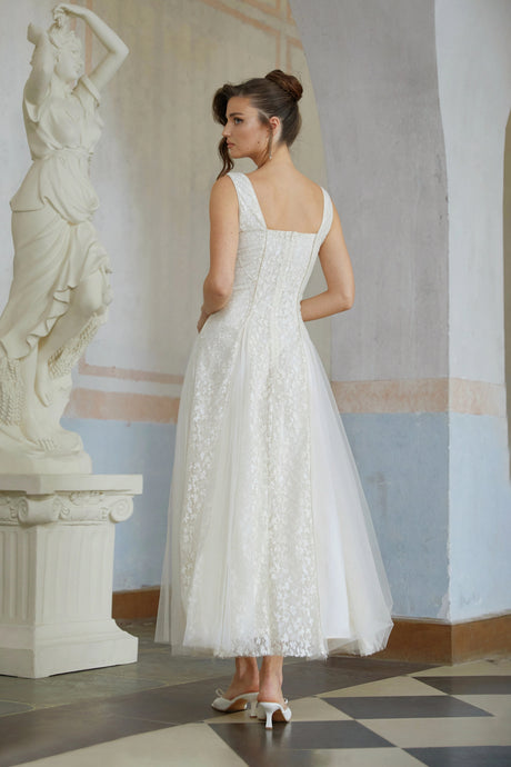 Isla Maxi Dress Neutral Tulle Panel Lace