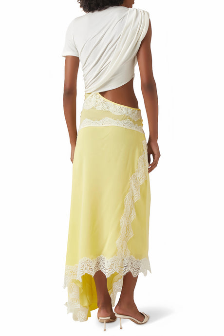 Grace Maxi Dress Gathered Lace Panel