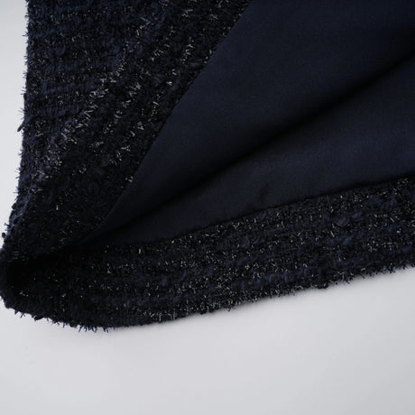 Fiona Navy Blue Embellished Tweed Mini Dress