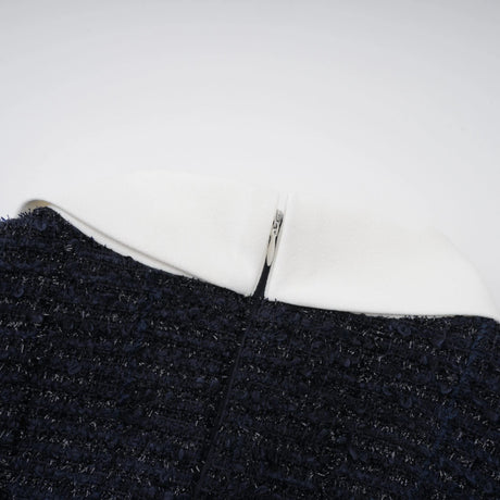 Penelope Mini Dress Navy Blue Embellished Tweed
