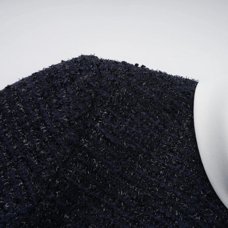 Penelope Mini Dress Navy Blue Embellished Tweed