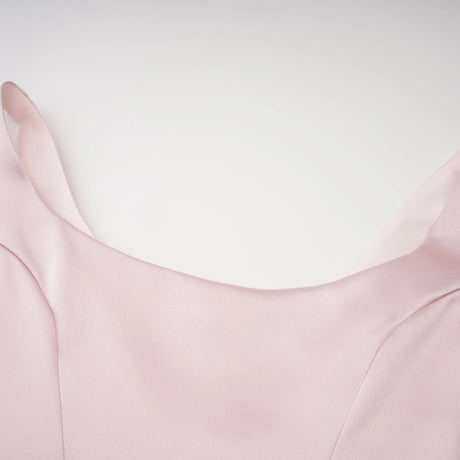Emanuela Maxi Dress Pink Satin Square Neck