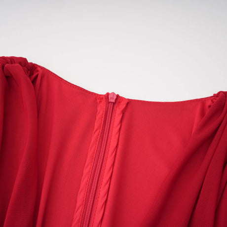 Sienna Red Asymmetrical Draped Maxi Gown