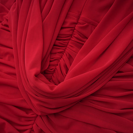 Sienna Red Asymmetrical Draped Maxi Gown