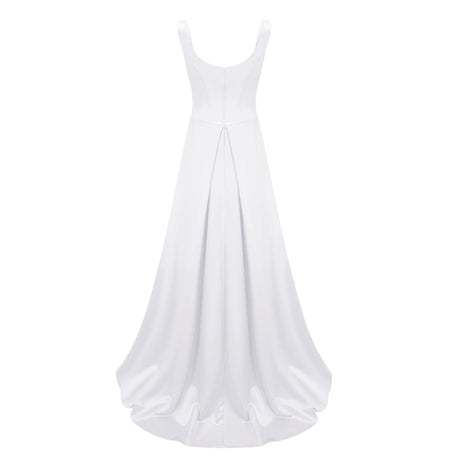 Cheyenne Maxi Dress White Satin Square Neck