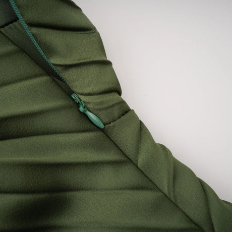 Aida Maxi Dress Emerald Green One Shoulder Pleated