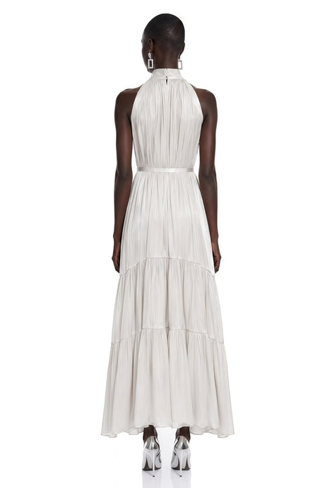 Rita Maxi Dress Ivory Pleated Tiered
