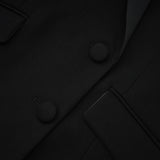 Fleur Black Blazer Mini Dress with Satin Panels