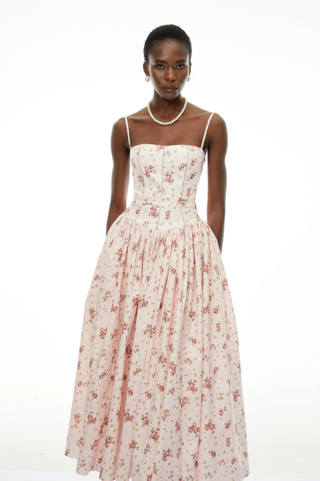 Mirella Maxi Dress Pink Floral Print
