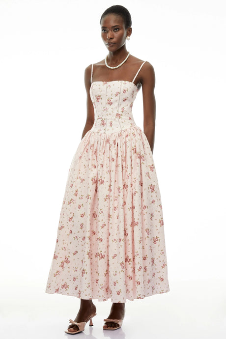 Mirella Maxi Dress Pink Floral Print