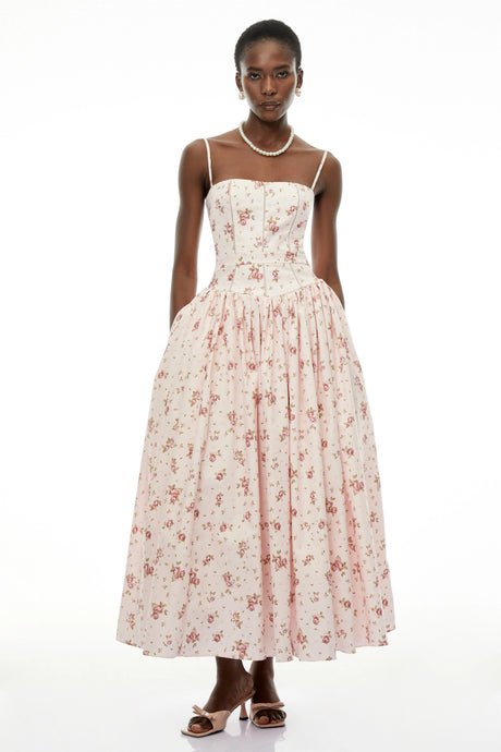 Mirella Maxi Dress Pink Floral Print