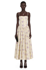 Fleur Purple Floral Print Maxi Dress