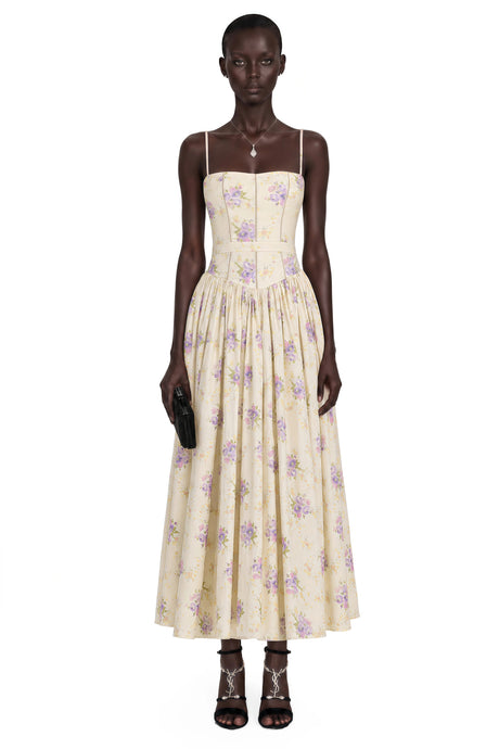 Rosalba Maxi Dress Purple Floral Print