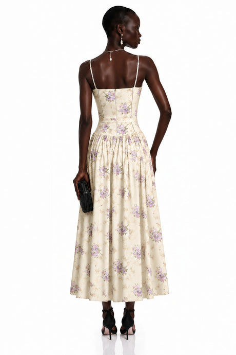 Rosalba Maxi Dress Purple Floral Print