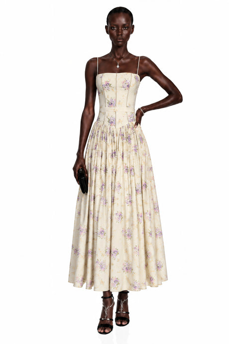Rosalba Maxi Dress Purple Floral Print