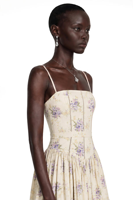 Rosalba Maxi Dress Purple Floral Print